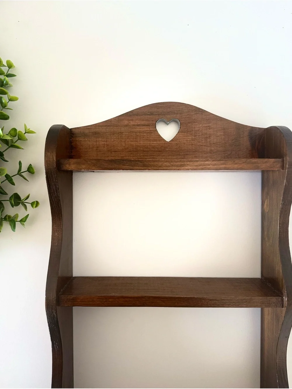 Vintage Wooden Heart Shelf Spice Rack